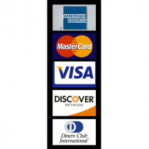 Decal, Door, MC/Visa/Discover/Amex/Diners Club (7 x 2 3/4 inch)